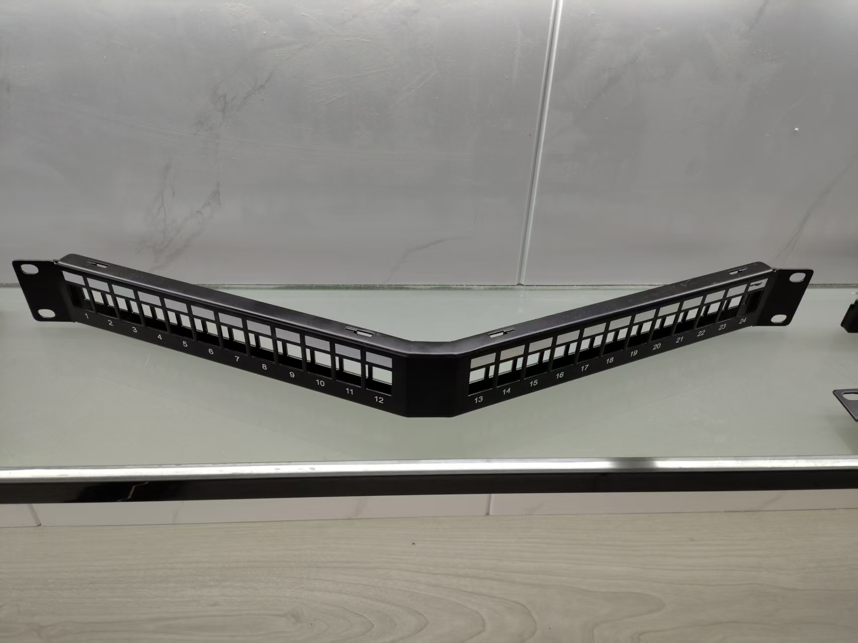 Twenty-four-port network patch panel from the structured cabling product range