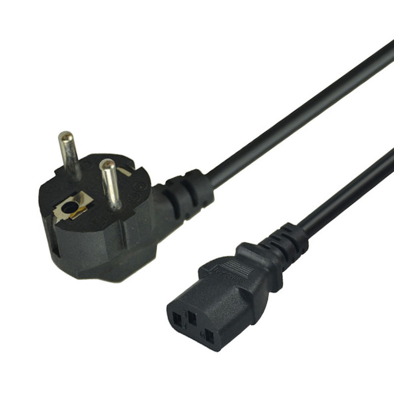 Durable 2pin Plug Black EU Power Cord 1m 1.5m For Laptop Computer Monitor