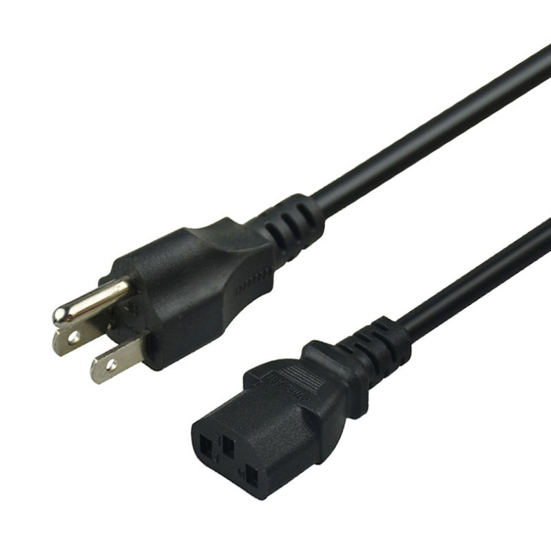 Customizable 1.5mtrs USA Power Cord PE PVC For Computer Black Color