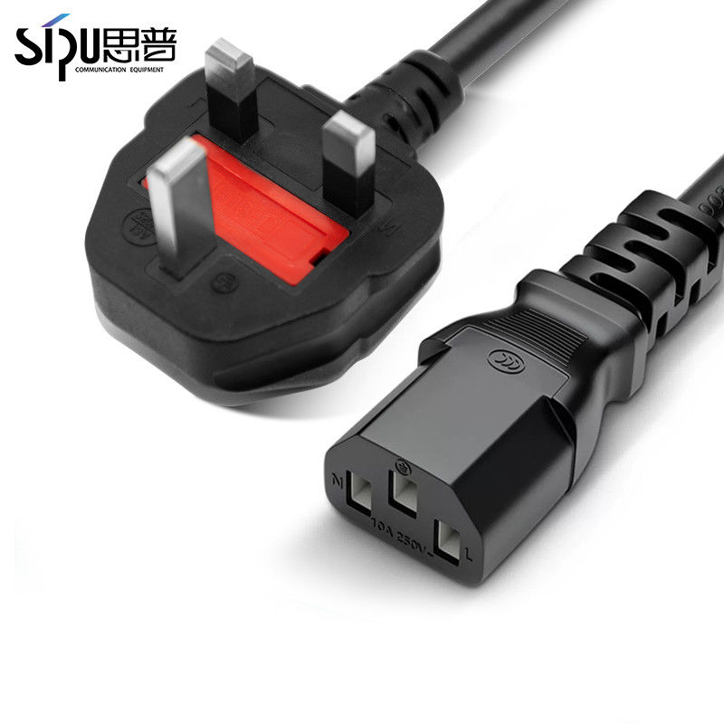 1.5m British Standard Power Cord 0.75 Square Two Core Flat Wire Black Hong Kong Three Plug
